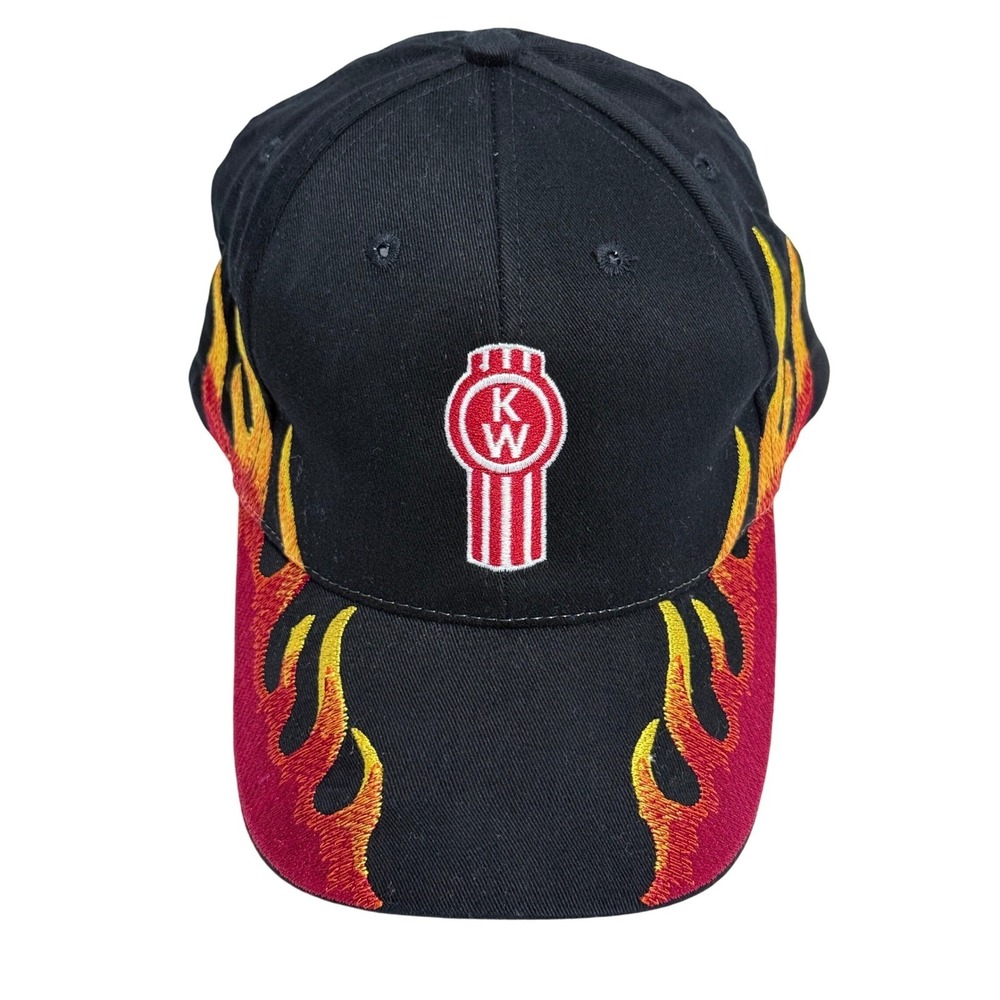 Kenworth Of Dayton Black Flame Embroidered‎ Baseball Cap Trucker Hat Mens